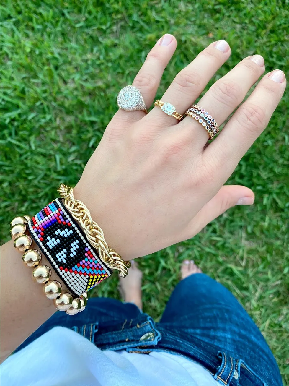 Granada Peace and Love Beaded Bracelet