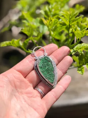 Green Garnet Druzy Statement Necklace