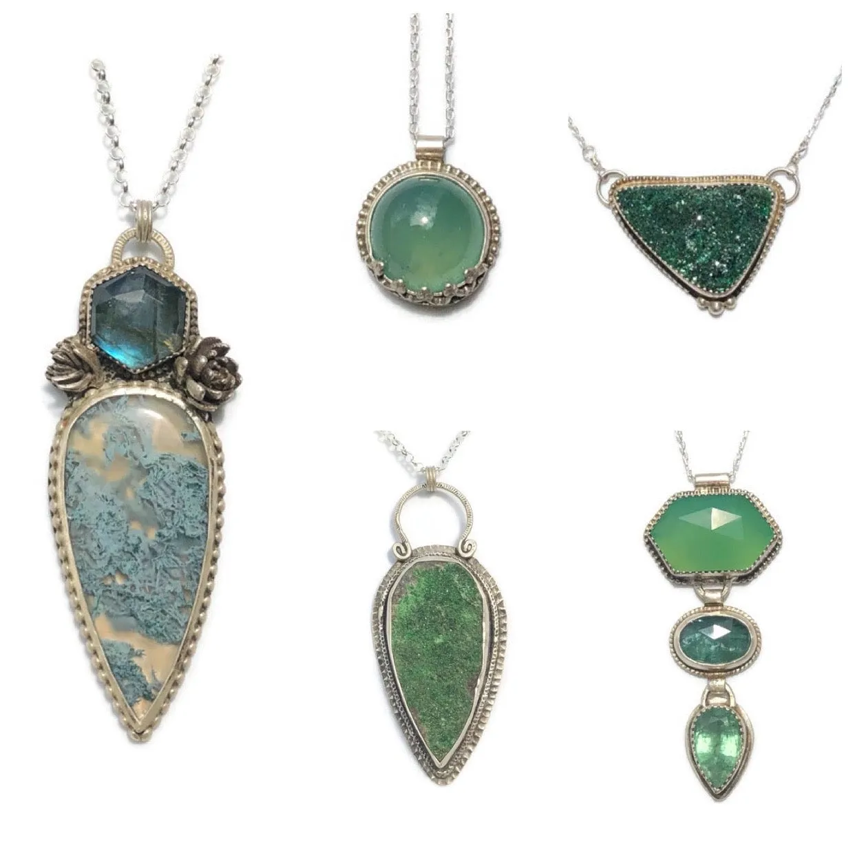 Green Garnet Druzy Statement Necklace