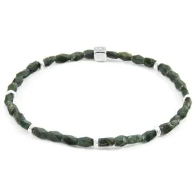 GREEN JADE TEKAPO SILVER AND STONE BRACELET