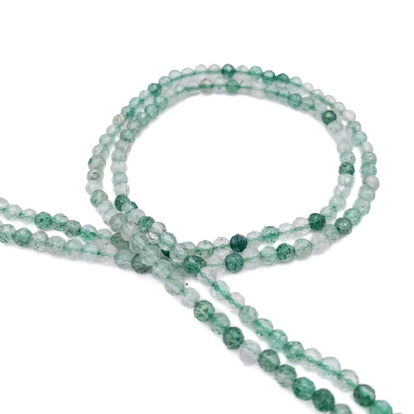 Green Strawberry Quartz 3.5mm Faceted Rounds