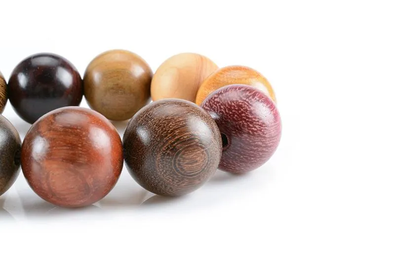 Hand-polished Multi-colored Sandalwood Beaded Mala Bracelet