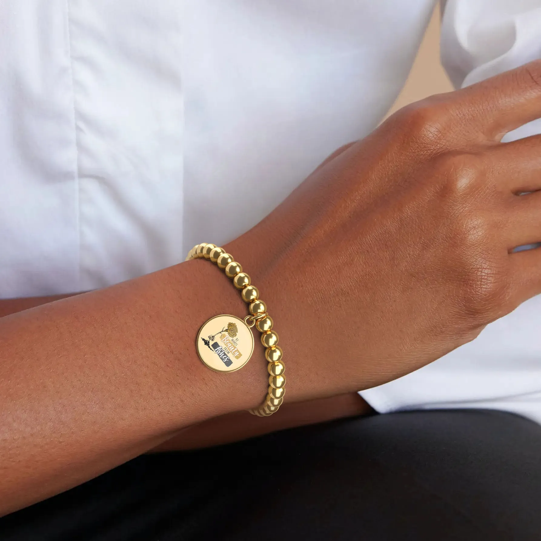 He Makes Beauty From Ashes - Beaded Bracelet