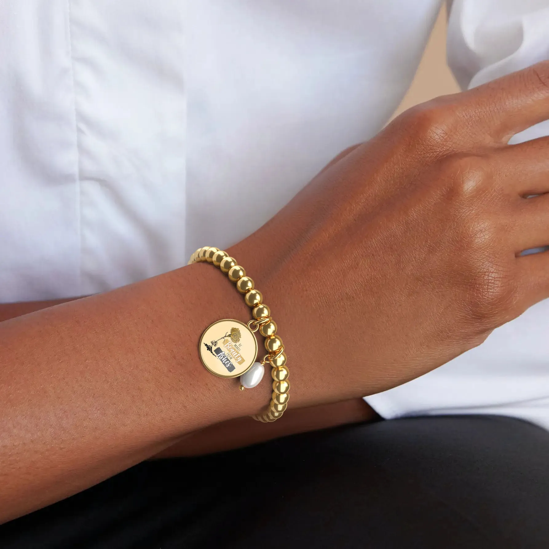 He Makes Beauty From Ashes - Beaded Bracelet
