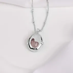 Healing Rose Quartz Silver Locket Necklace
