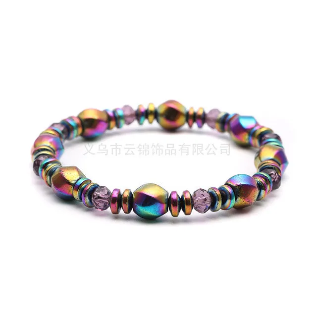 Hematite Gallstone Magnetic Bracelet