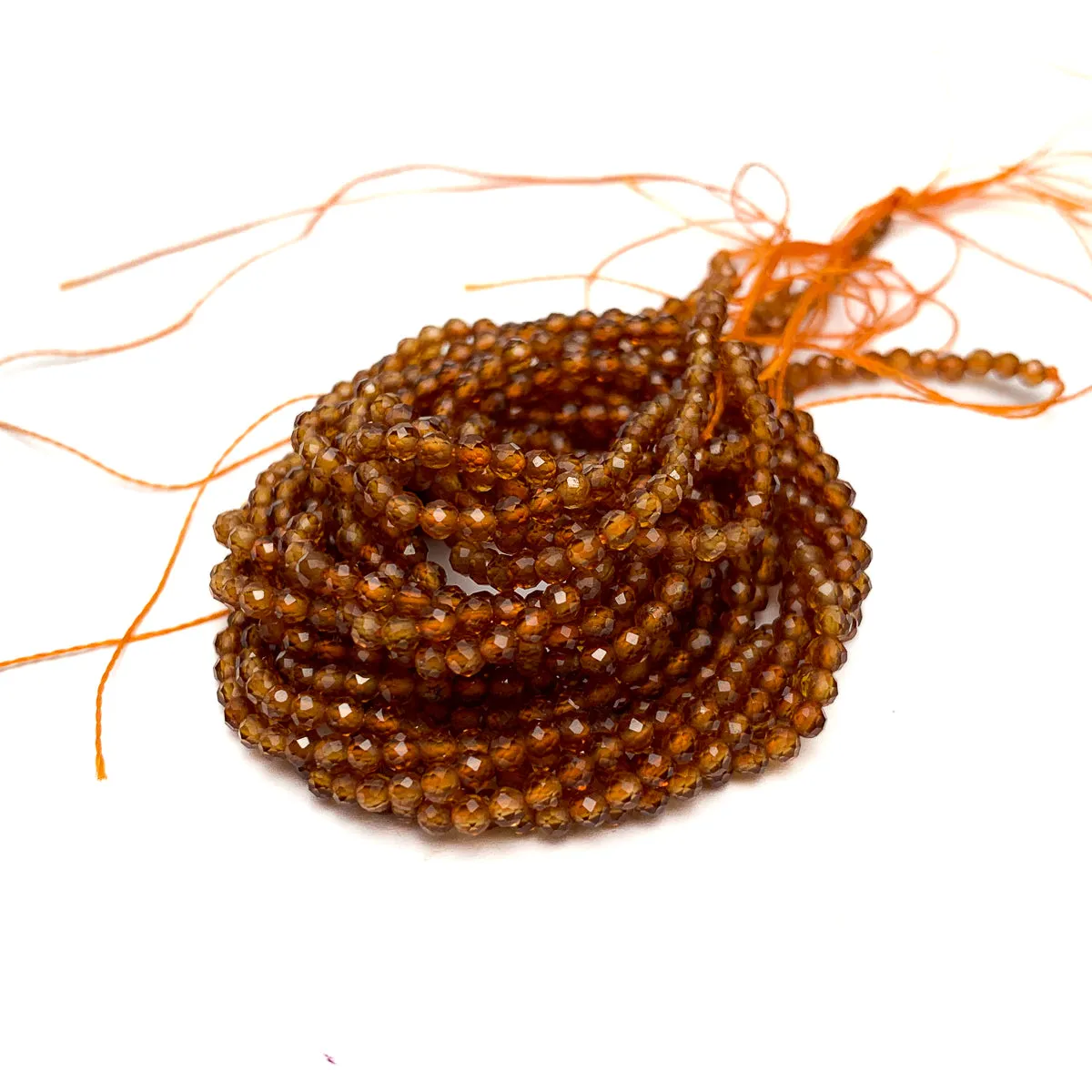Hessonite Sri Lanka Garnet 2mm Faceted Rounds Strand