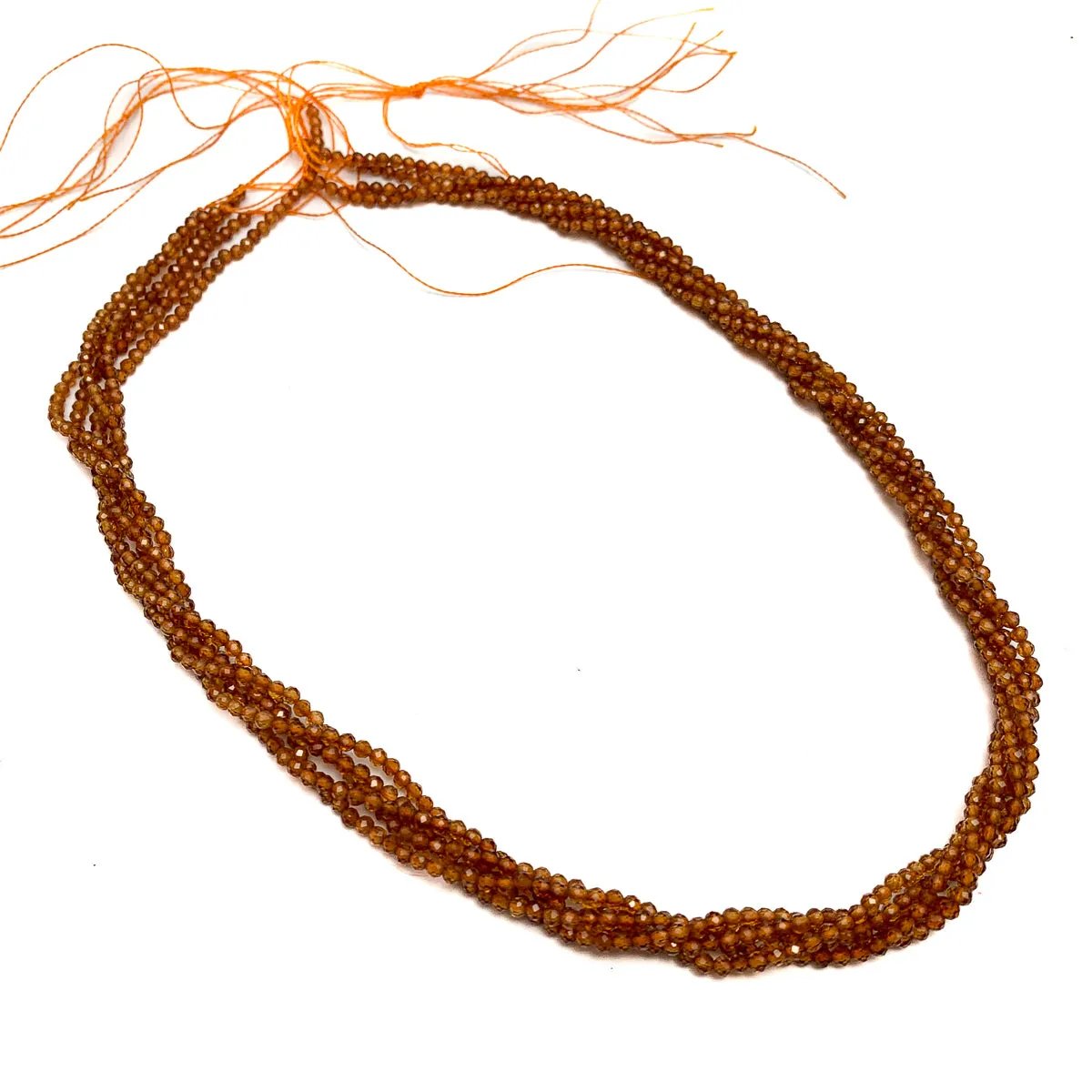Hessonite Sri Lanka Garnet 2mm Faceted Rounds Strand