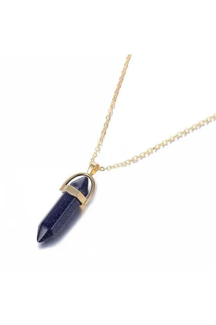 Hexagonal Column Quartz Crystal Necklaces