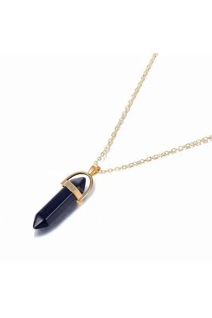 Hexagonal Column Quartz Crystal Necklaces