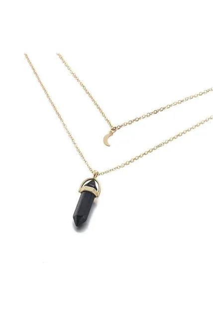 Hexagonal Column Quartz Crystal Necklaces