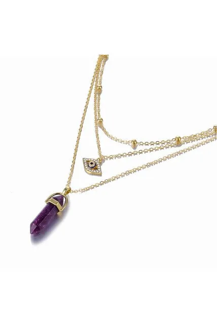 Hexagonal Column Quartz Crystal Necklaces