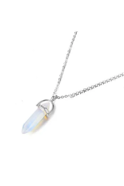 Hexagonal Column Quartz Crystal Necklaces