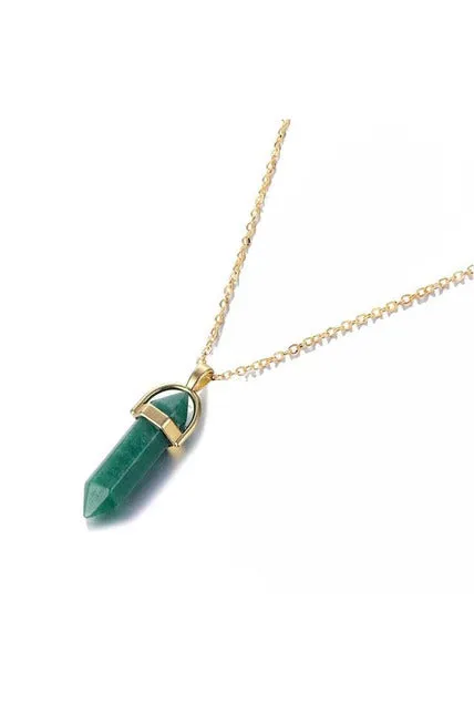 Hexagonal Column Quartz Crystal Necklaces