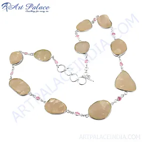 Hot Sale Pink CZ Rose Quartz Silver Necklace - Best Deals on Trendy Jewelry