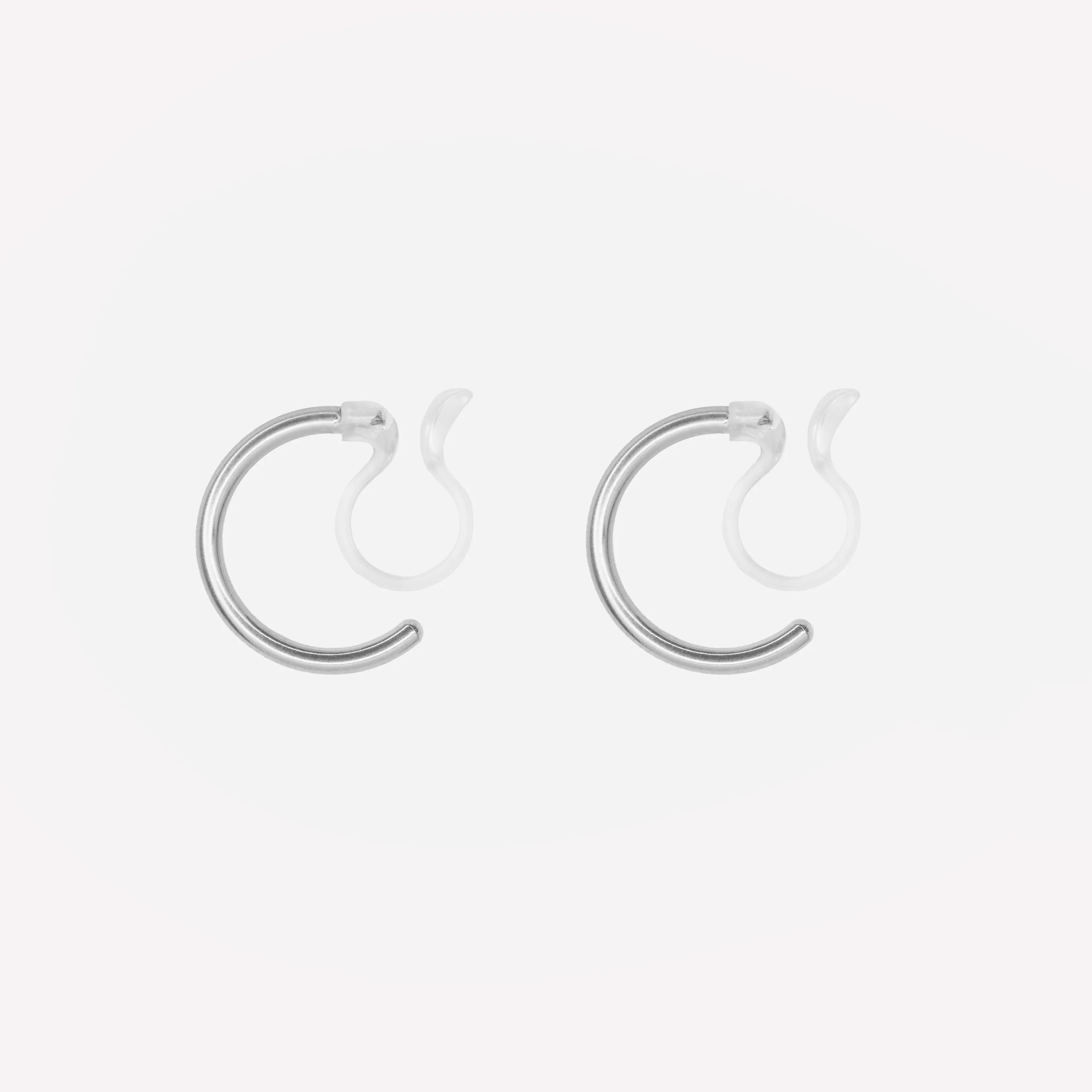 HUGGIE HOOP CLIP-ON EARRINGS IN SILVER
