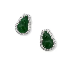 Hulu Jadeite Diamond Earrings