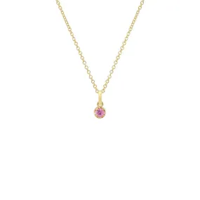 Illusion Set Pink Sapphire Pendant Necklace