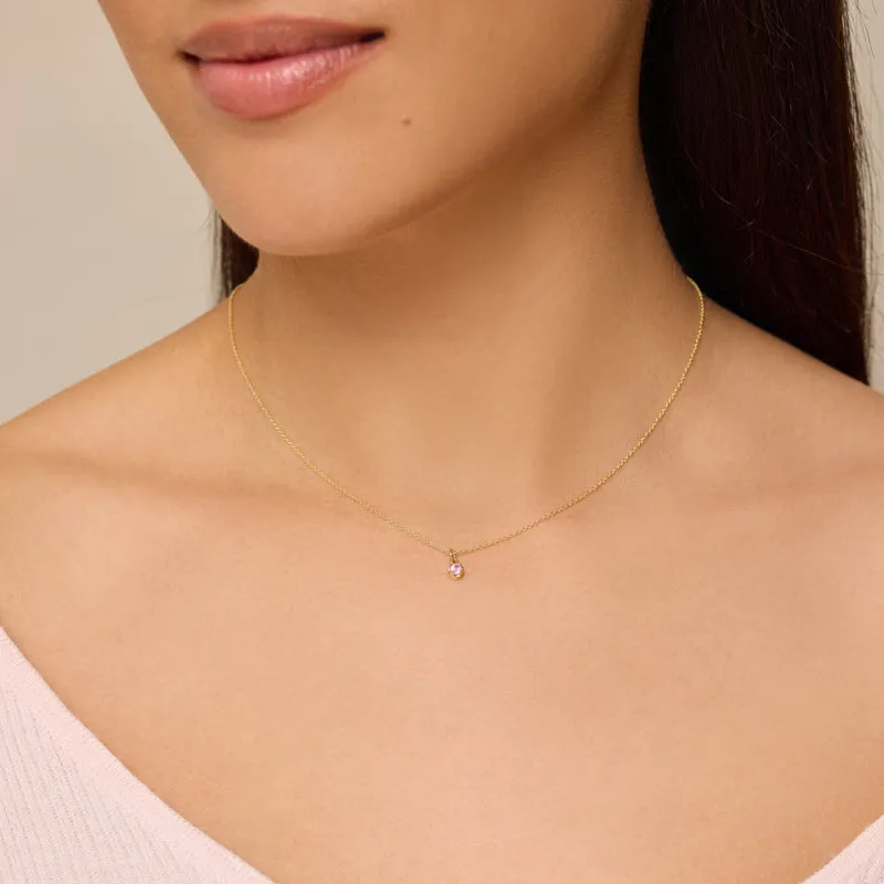 Illusion Set Pink Sapphire Pendant Necklace