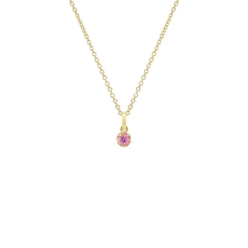 Illusion Set Pink Sapphire Pendant Necklace