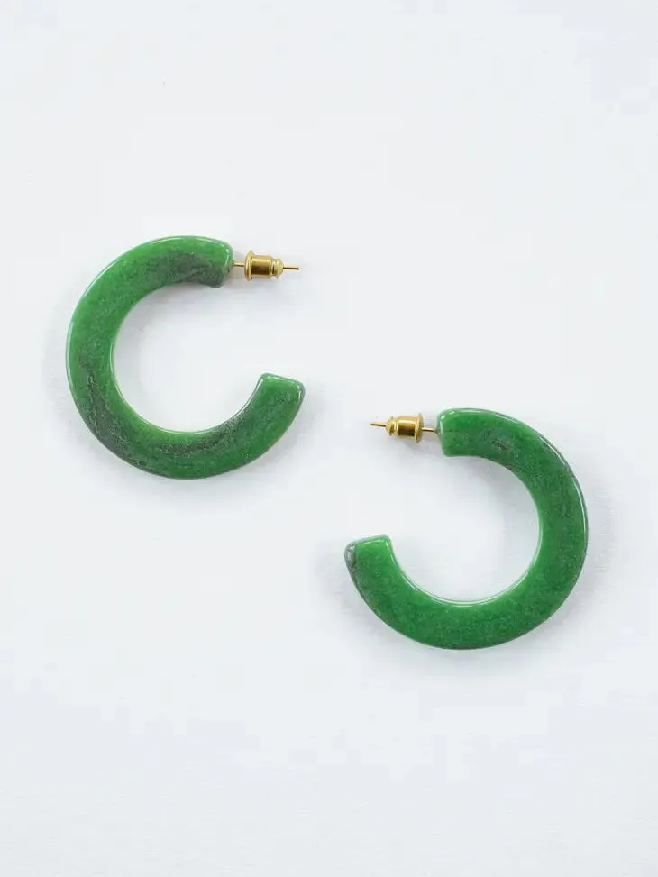 Jade Hoop Earrings