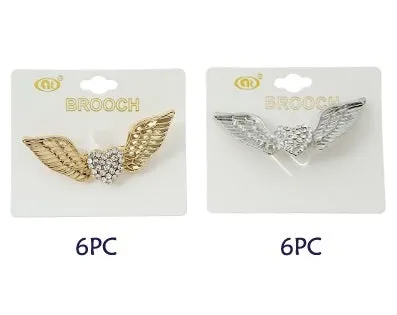 JAH24100-Rhinestone Hot Wing Brooch