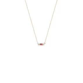 Juno Garnet and Diamond Necklace, 14K Yellow Gold