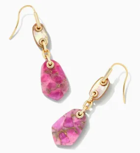 Kendra Scott Ashlyn Multi Stone Drop Earrings - Gold Magenta Mix