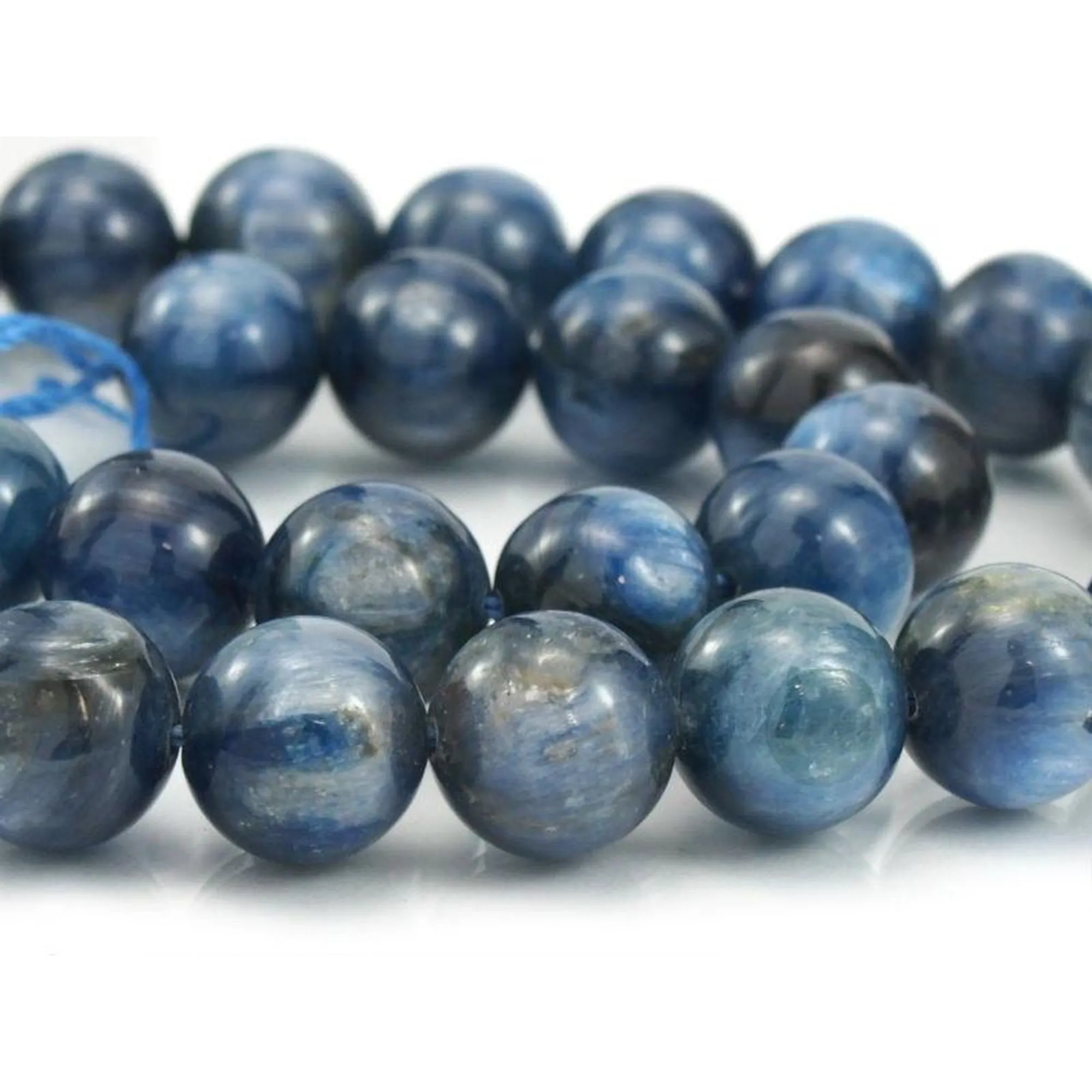 Kyanite Smooth Round 12mm Bead Strand