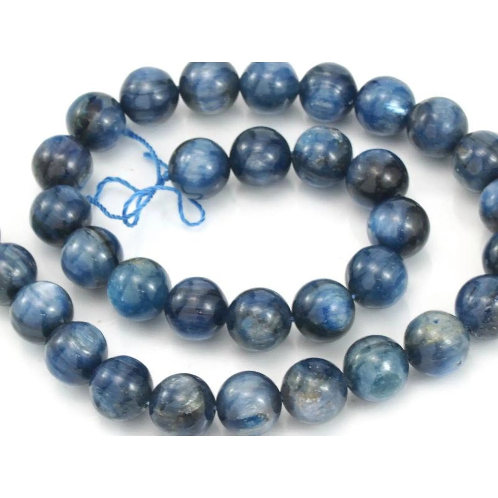Kyanite Smooth Round 12mm Bead Strand