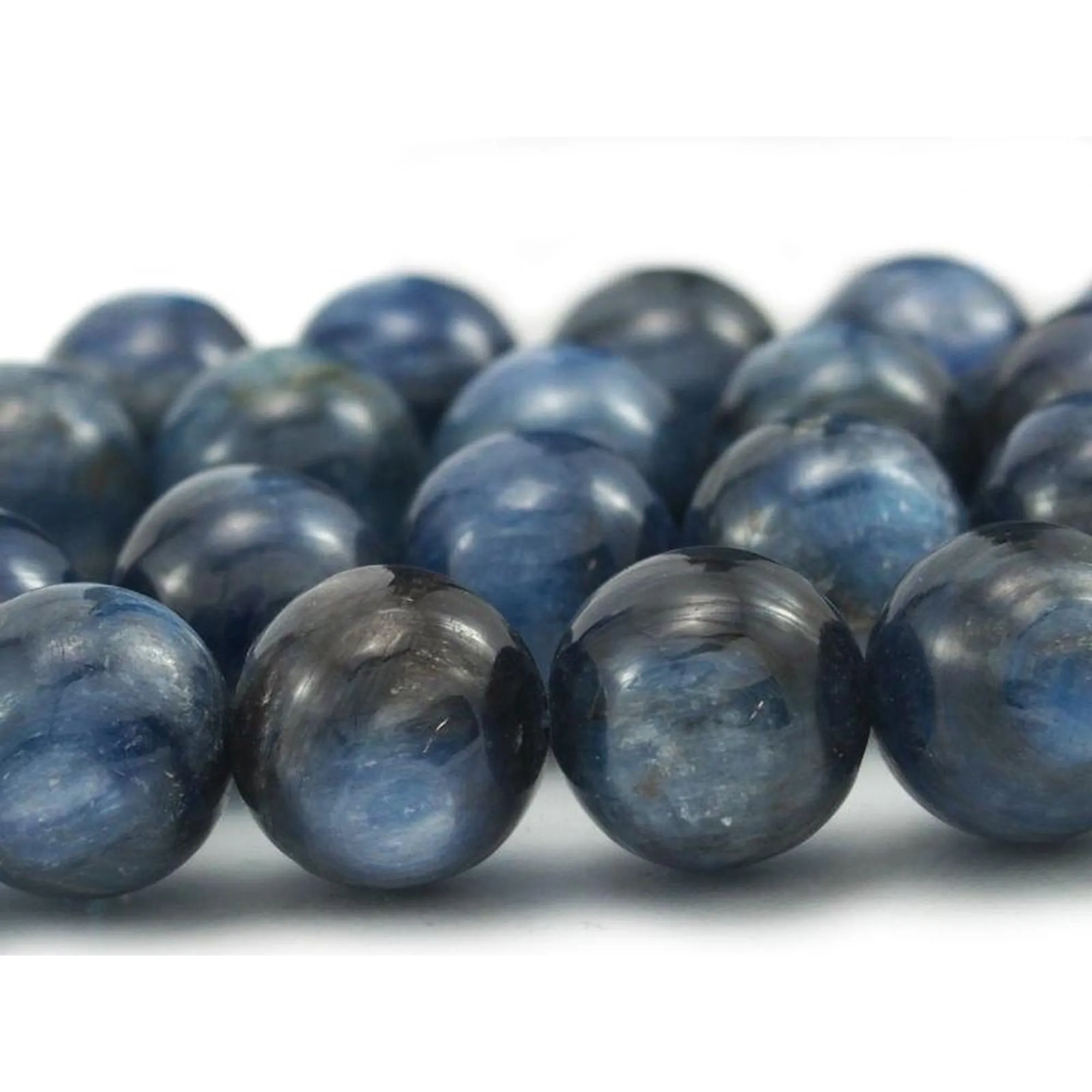 Kyanite Smooth Round 12mm Bead Strand