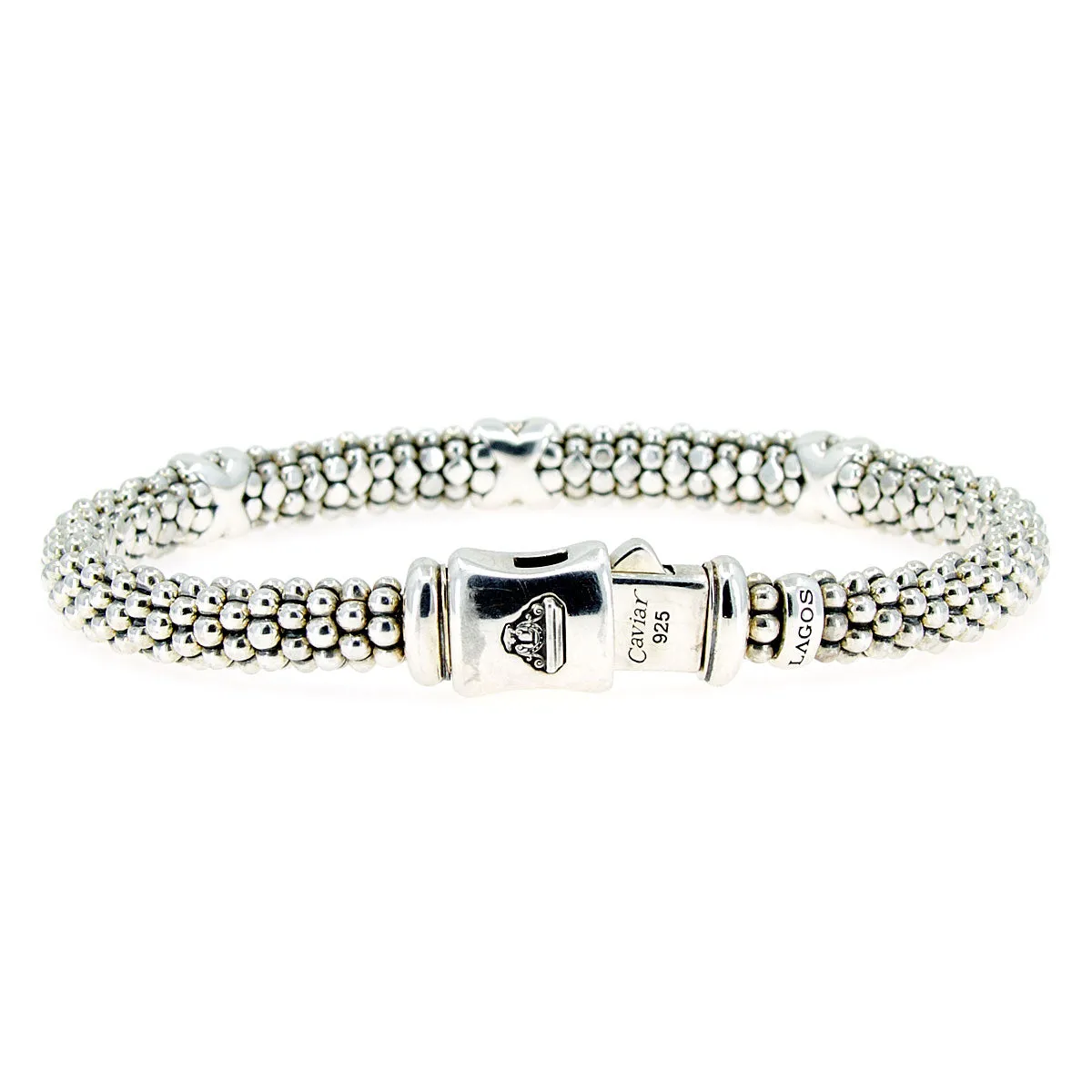 Lagos Signature Caviar Beaded X Bracelet