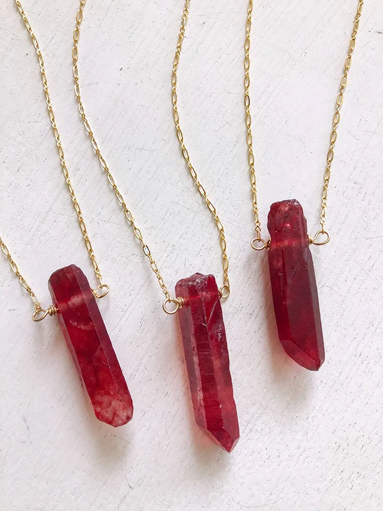 Large Crystal Pendant Long Necklace