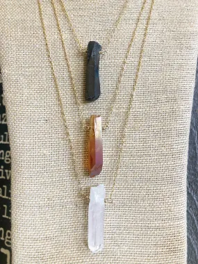 Large Crystal Pendant Long Necklace