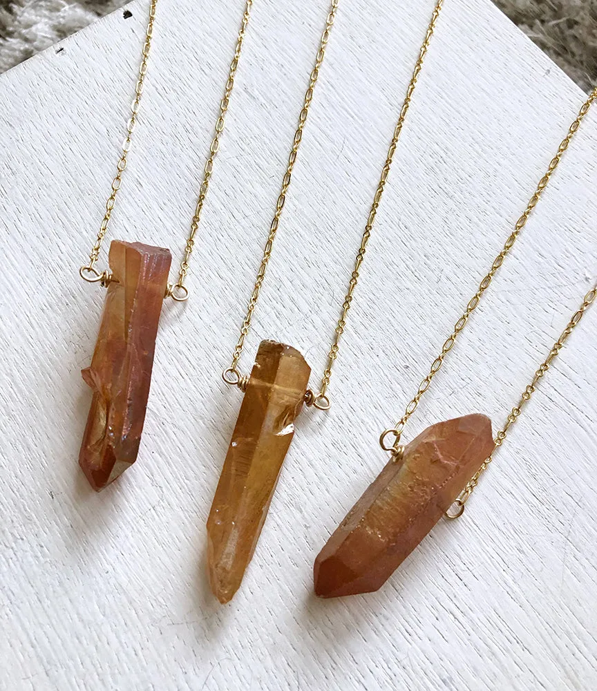 Large Crystal Pendant Long Necklace