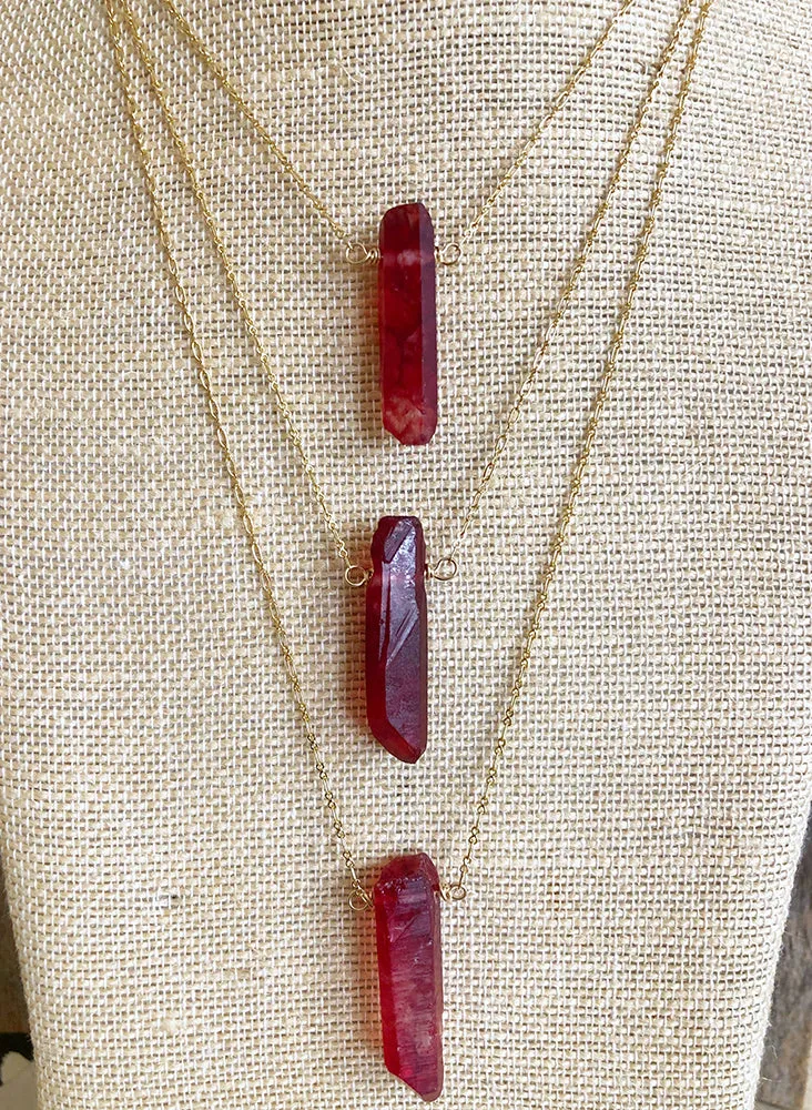 Large Crystal Pendant Long Necklace