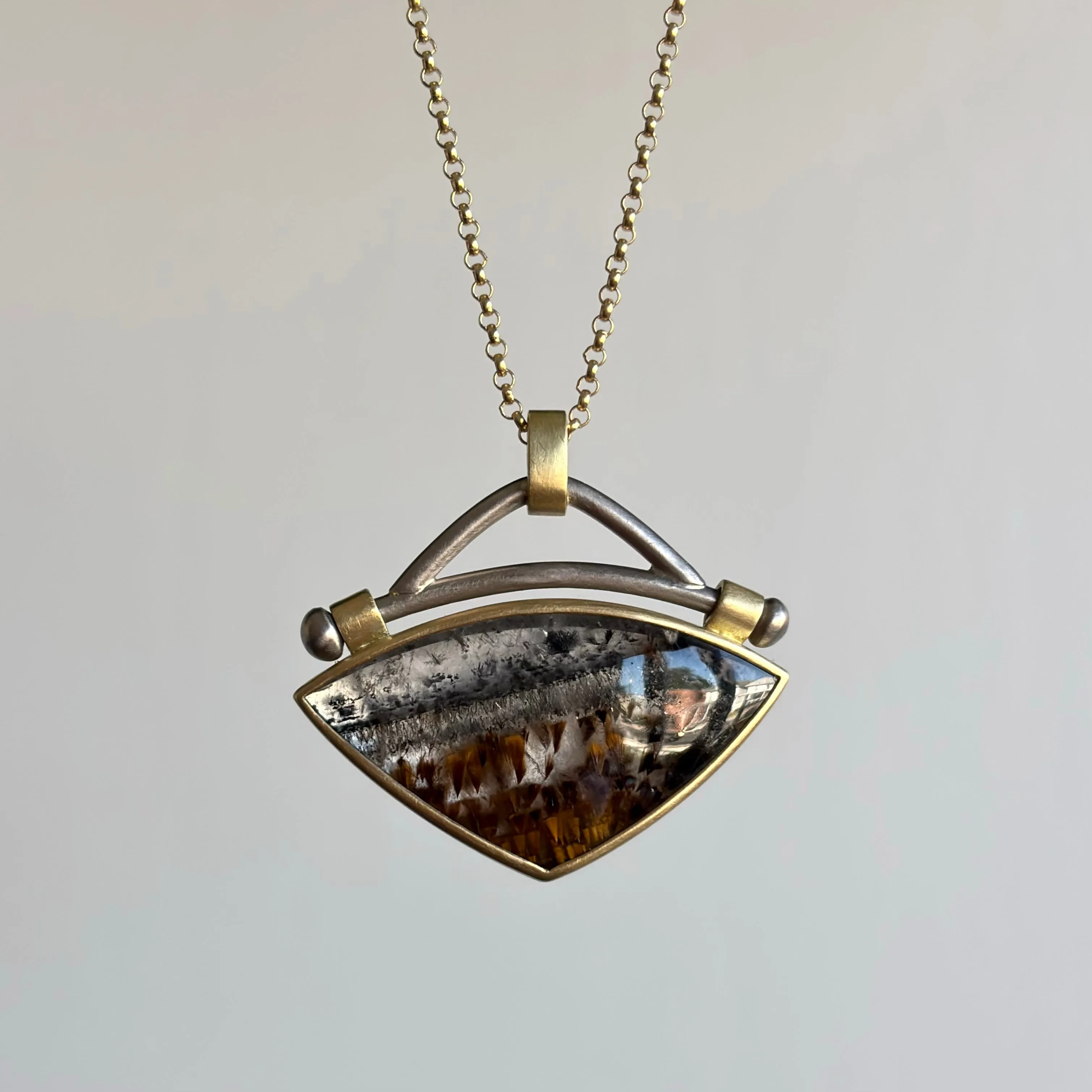 Large Super Seven Quartz Fan Pendant
