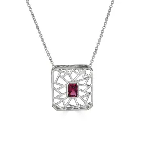 Lattice Rhodolite Garnet Necklace