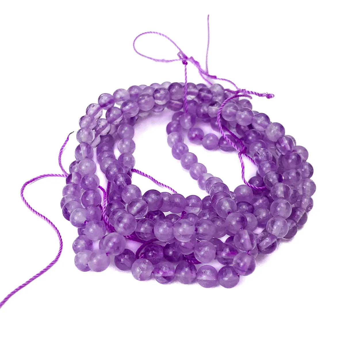 Lavender Quartz 4mm Smooth Rounds Strand