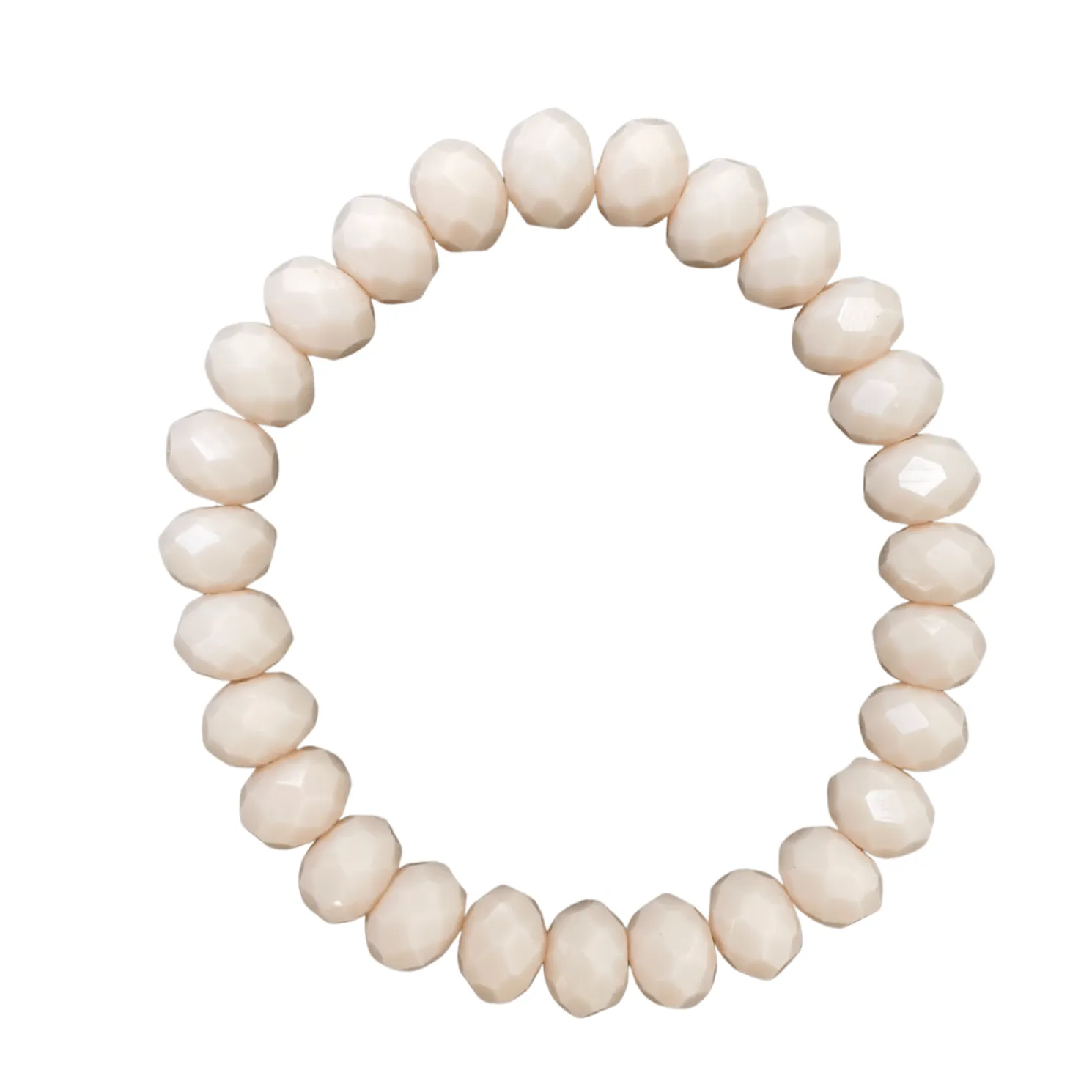 Light Peach Jade Faceted Rondelle 8mm Bracelet