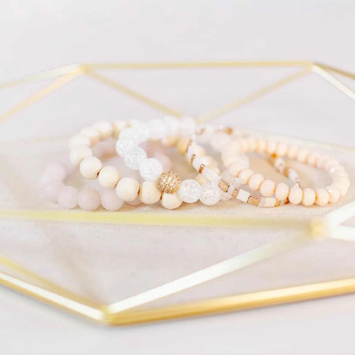 Light Peach Jade Faceted Rondelle 8mm Bracelet