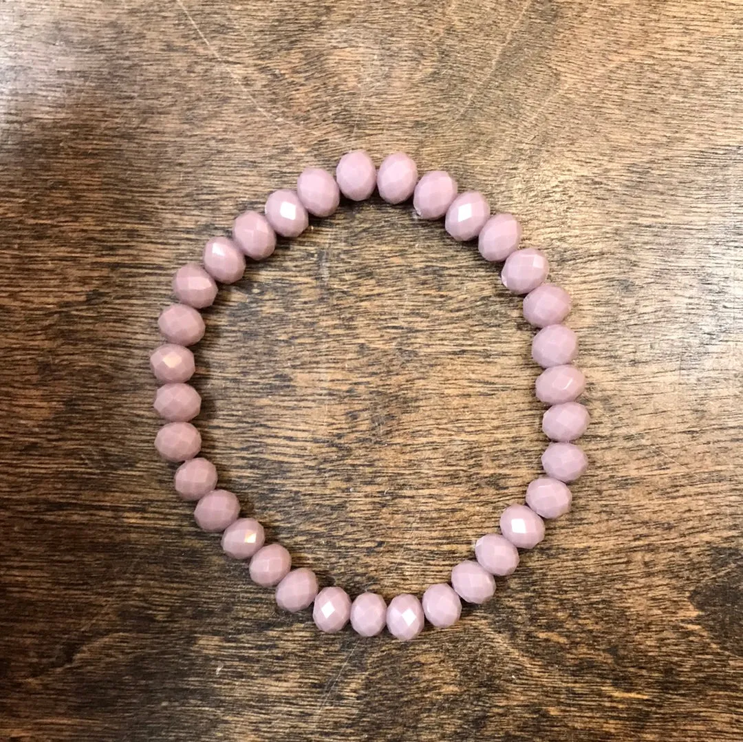 Light Purple Jade Faceted Rondelle 8mm Bracelet