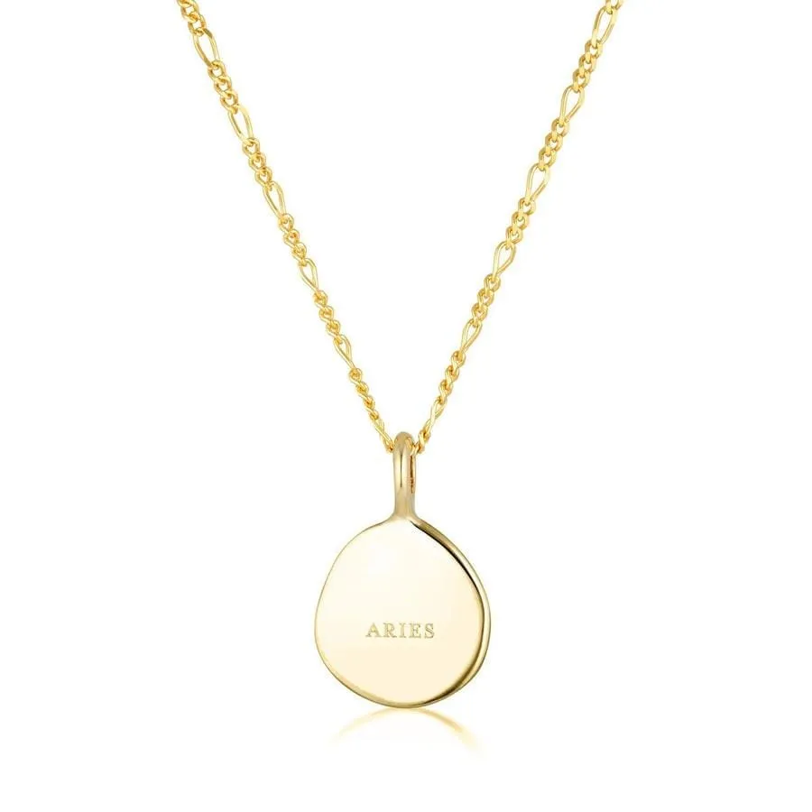 Linda Tahija Aries Zodiac Figaro Necklace - Gold