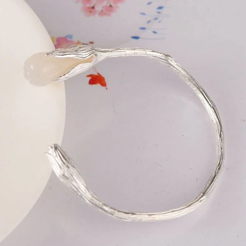 LovelyRLovely S990 Sterling Silver Inlaid Crystal Tulip Bracelet