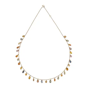 Luana Multi Sapphire Necklace, 18k Gold