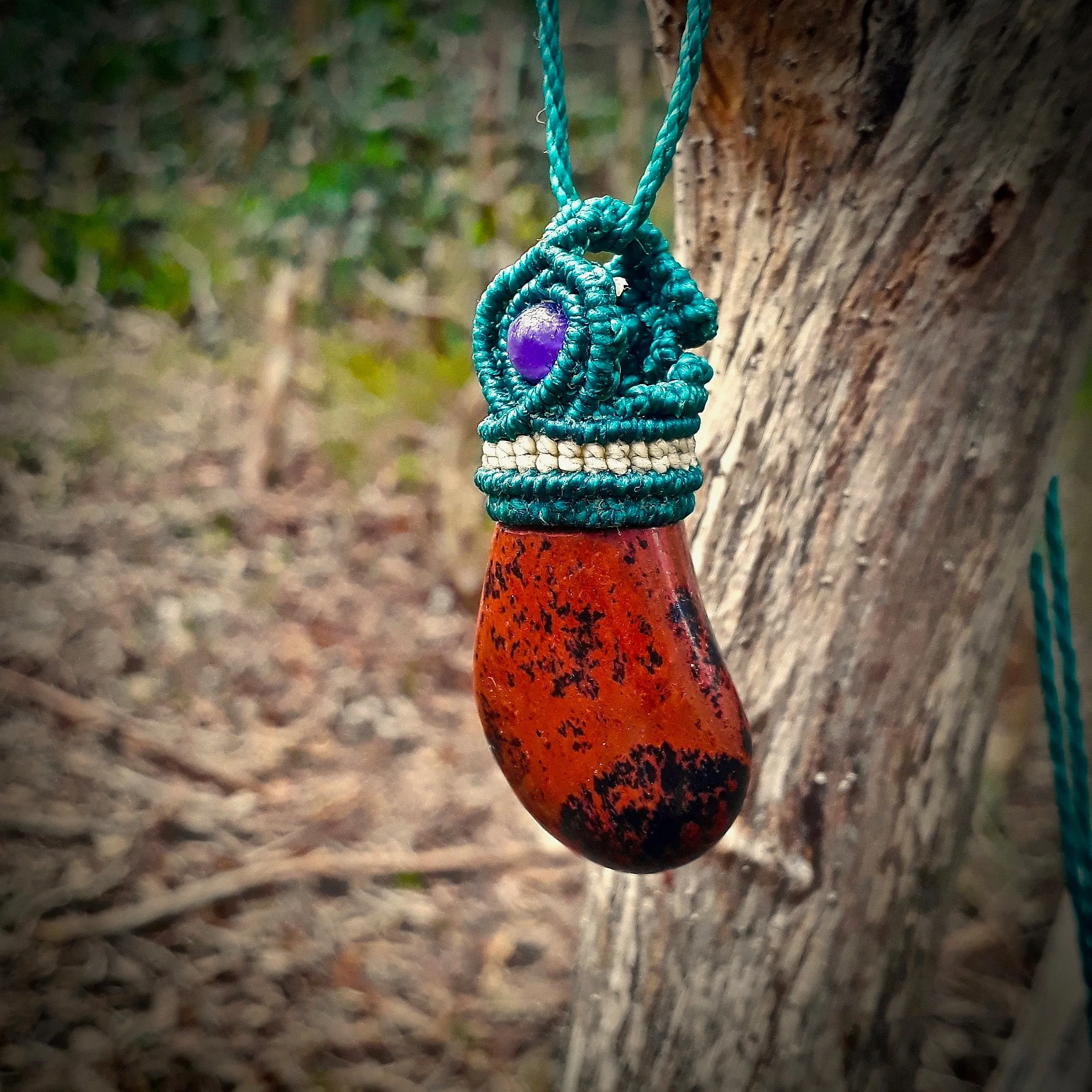 Mahogany obsidian necklace