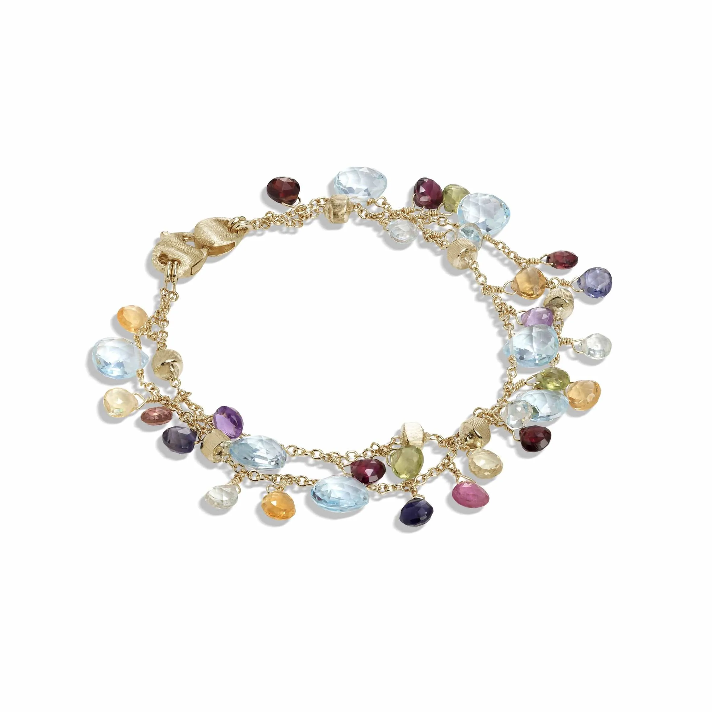 Marco Bicego Paradise 18K Yellow Gold Double Row Multi Stone Bracelet