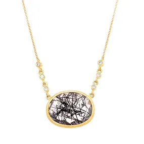 Marika Diamond, Quartz & 14k Gold Necklace - M6881