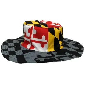 Maryland Flag with Greyscale Rim / Bucket Hat