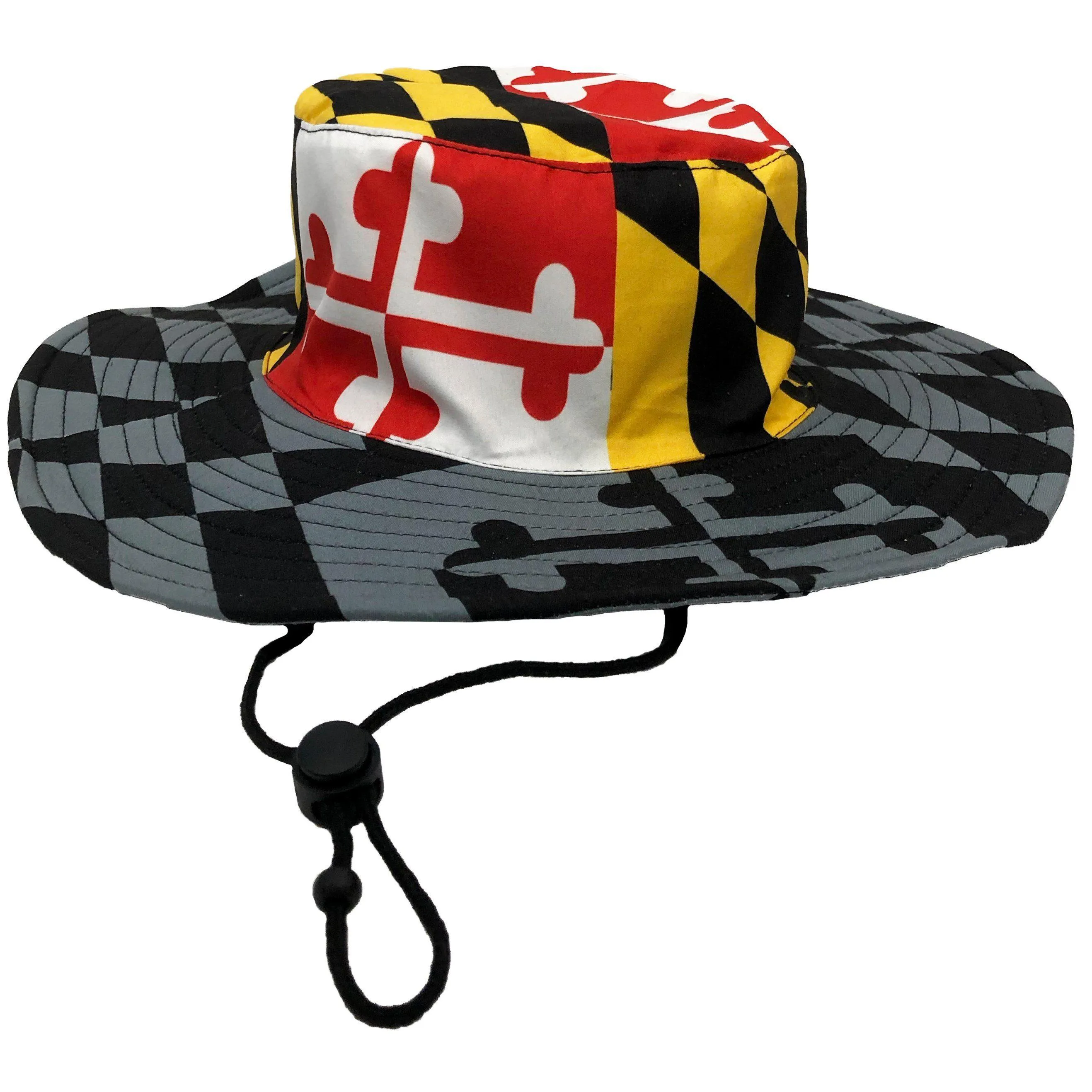 Maryland Flag with Greyscale Rim / Bucket Hat